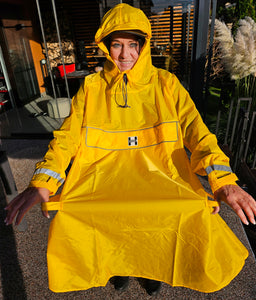 HOCK Premium „E-Bike Poncho“, Regenponcho mit Ärmel für Fahrrad und E-Bike, für Helme geeignet - Regencape 100,0% wasserdicht, Fahrradponcho für Herren & Damen