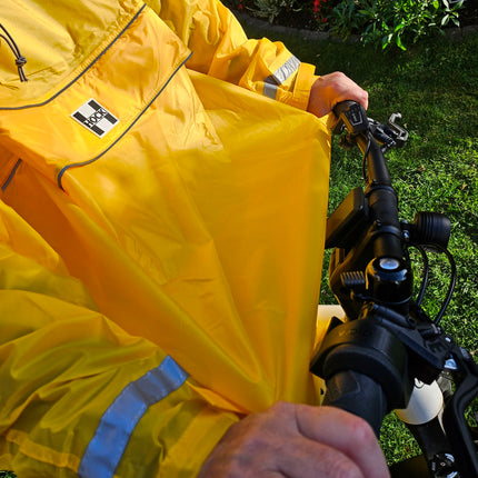 HOCK Premium „E-Bike Poncho“, Regenponcho mit Ärmel für Fahrrad und E-Bike, für Helme geeignet - Regencape 100,0% wasserdicht, Fahrradponcho für Herren & Damen