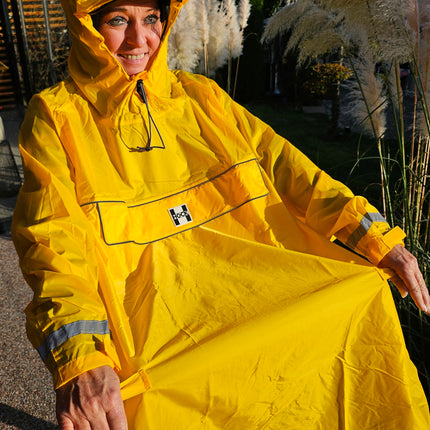 HOCK Premium „E-Bike Poncho“, Regenponcho mit Ärmel für Fahrrad und E-Bike, für Helme geeignet - Regencape 100,0% wasserdicht, Fahrradponcho für Herren & Damen