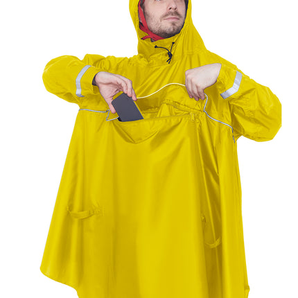 HOCK Premium „E-Bike Poncho“, Regenponcho mit Ärmel für Fahrrad und E-Bike, für Helme geeignet - Regencape 100,0% wasserdicht, Fahrradponcho für Herren & Damen