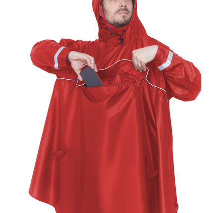 HOCK Premium „E-Bike Poncho“, Regenponcho mit Ärmel für Fahrrad und E-Bike, für Helme geeignet - Regencape 100,0% wasserdicht, Fahrradponcho für Herren & Damen