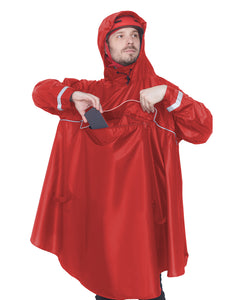 HOCK Premium „E-Bike Poncho“, Regenponcho mit Ärmel für Fahrrad und E-Bike, für Helme geeignet - Regencape 100,0% wasserdicht, Fahrradponcho für Herren & Damen