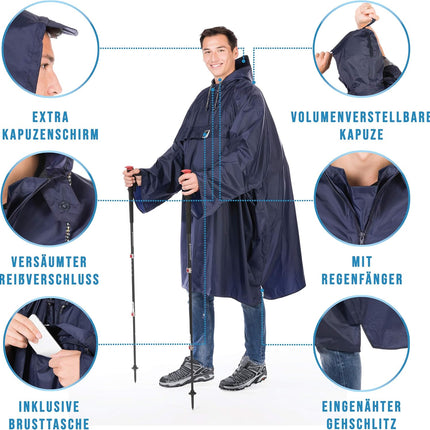 Wanderponcho "Wetter AS Klima" (SONDERPREIS)