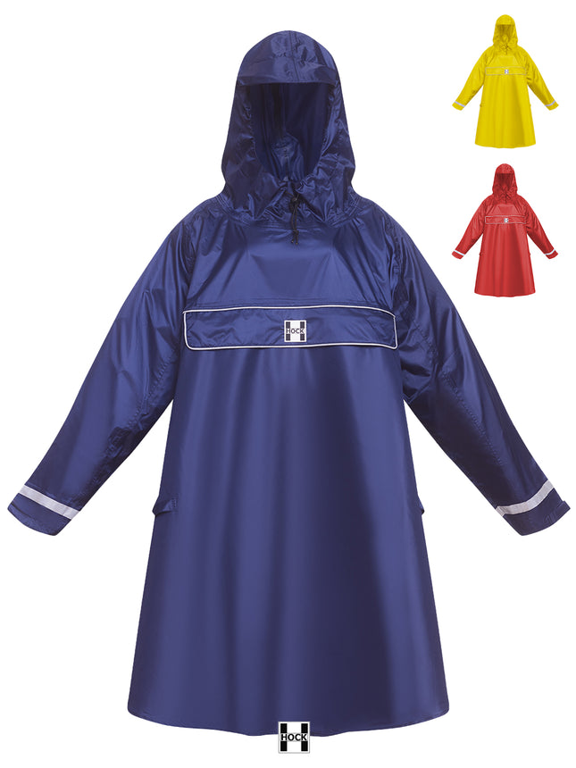 HOCK Premium „E-Bike Poncho“, Regenponcho mit Ärmel für Fahrrad und E-Bike, für Helme geeignet - Regencape 100,0% wasserdicht, Fahrradponcho für Herren & Damen