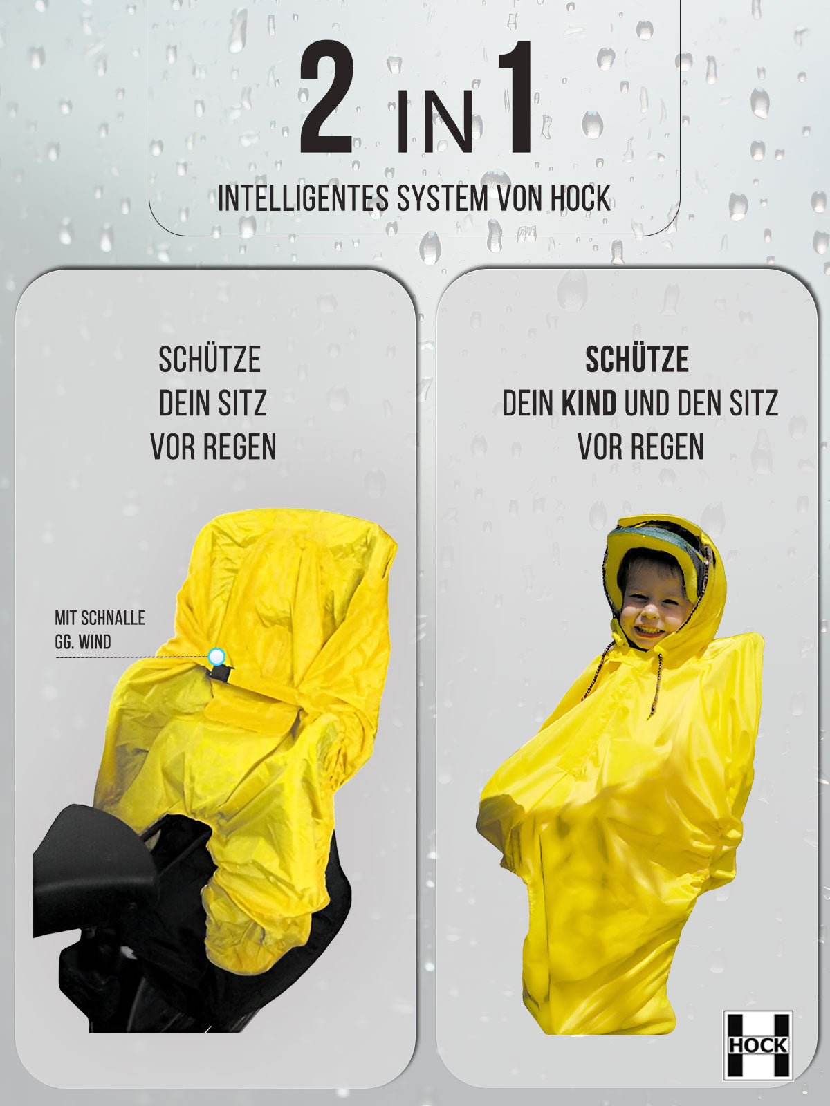 fahrrad regenschutz kindersitz HOCK Rain Bow