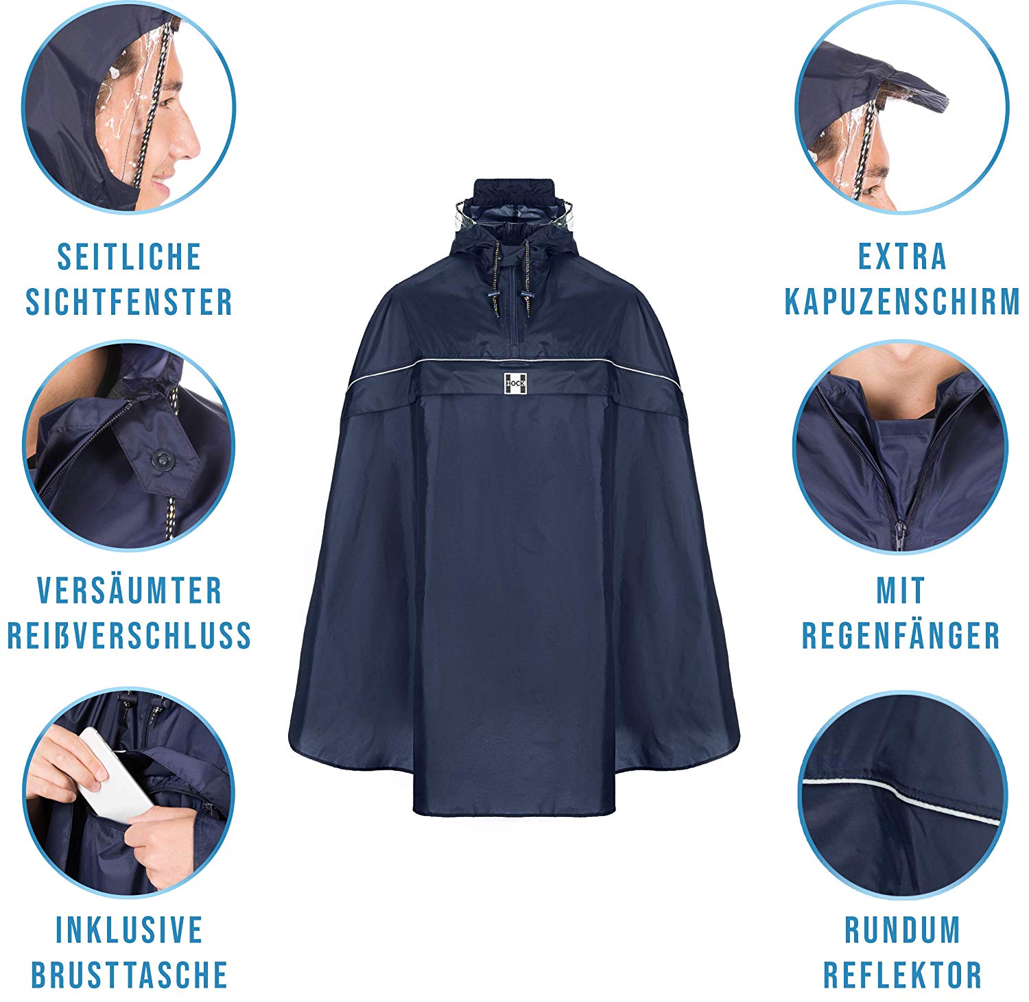 regenponcho fahrrad stadler HOCK Rain Stop — Radponcho Testsieger, wasserdicht 10.000 mm – Paletti Sportversand